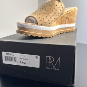 Pelle Moda Tan Wedges with Sporty White Accents